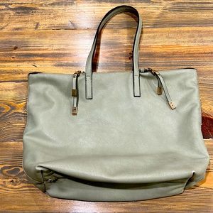 Large sage green tote purse